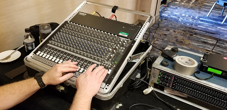 Capturing audio is essential for a complicated livestream event and MTI always has the right equipment on hand.