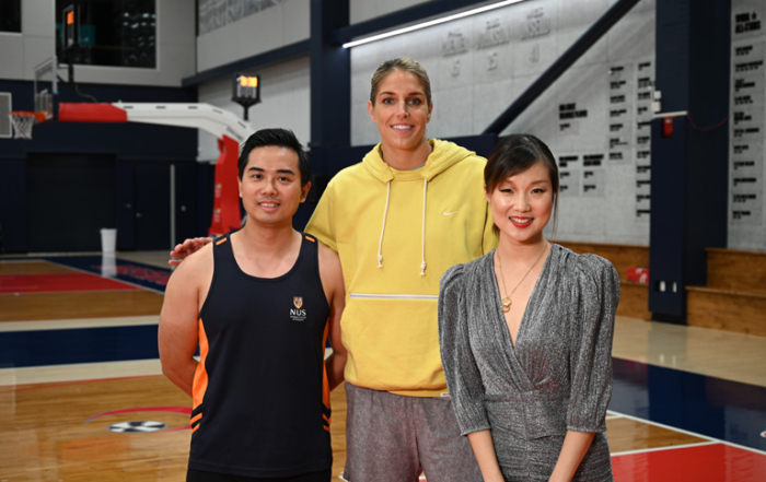 The client and star happy with a job well done. (Elana Delle Donne and Suzi Wang)