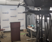 The studio set at Novavax HQ. It may look simple, but a lot of tech was put to use, Video Production MTITV