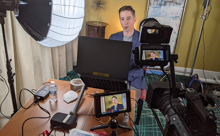 Dan Wasyluk, CEO of Blockchain Foundry, is ready for a quality closeup, Video Production MTITV