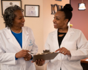 Smile After Smile dentists Dr. Evelyn Leach (l) and Dr. Ifeoma Essien.