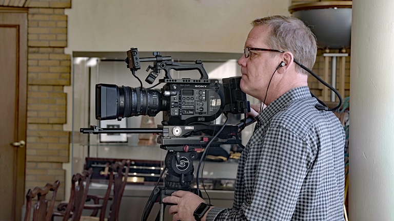 Shawn Chadwick with the Sony FS7 MII, which nearly guarantees a successful production.