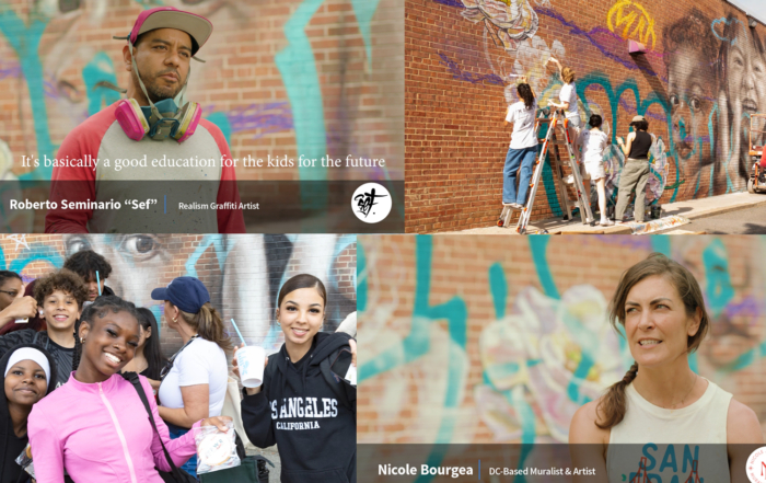Businesses, artists, students, and the community came together to create a work of beauty in the Blueprint for Peace mural.