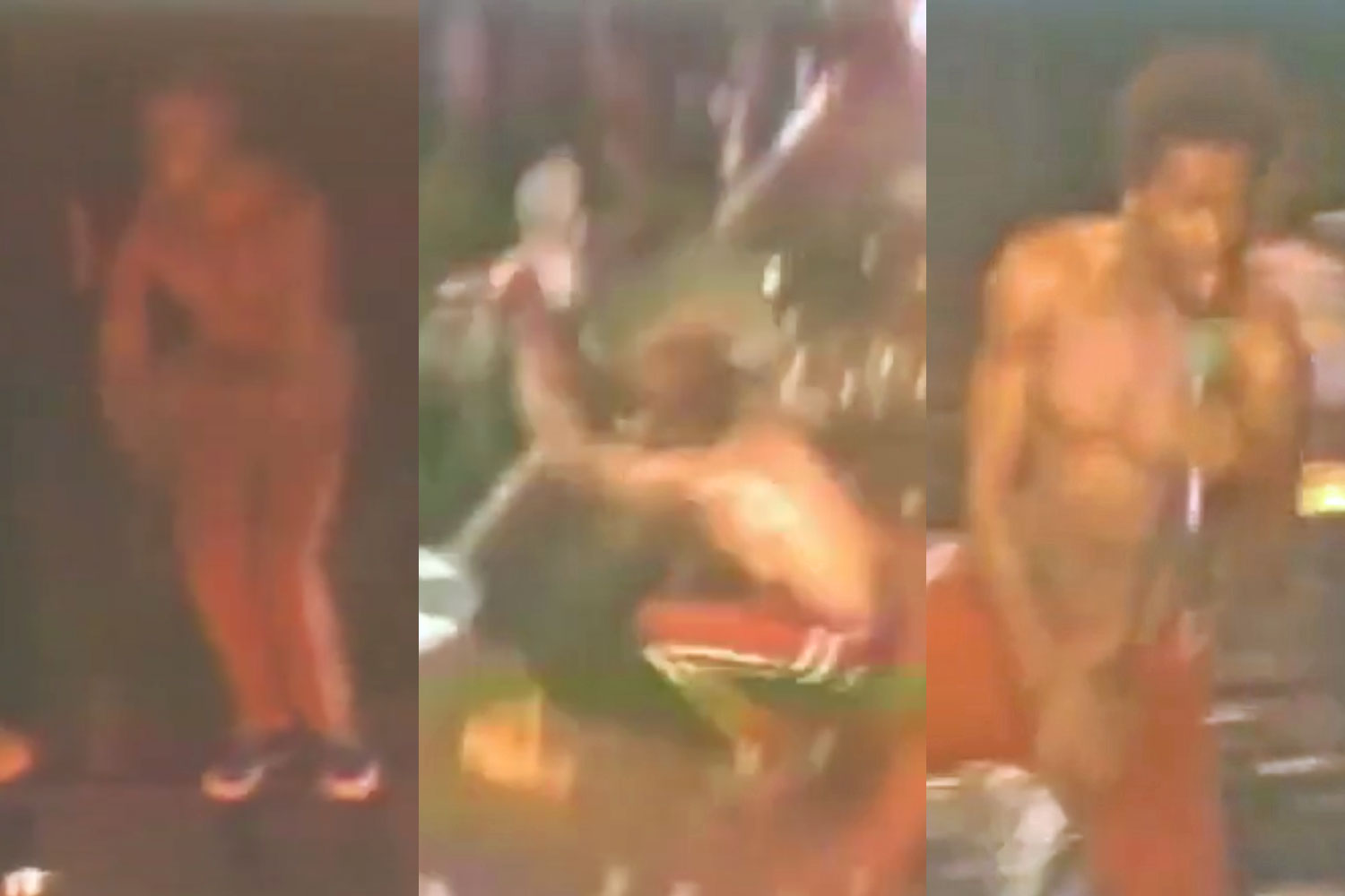 Bad Brains HR Jump The Bad Brains' dynamic singer H.R., leaps from the balcony to the stage at the Bayou nightclub.