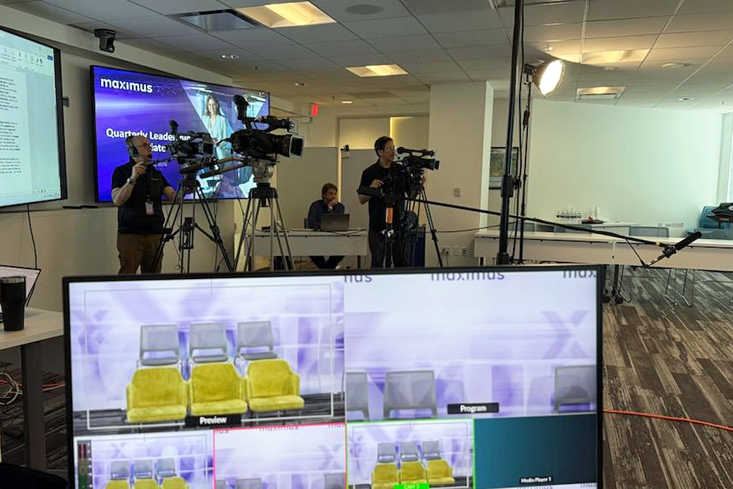 Maximus Quarterly, Video Production Three cameras ensure that everything is covered.