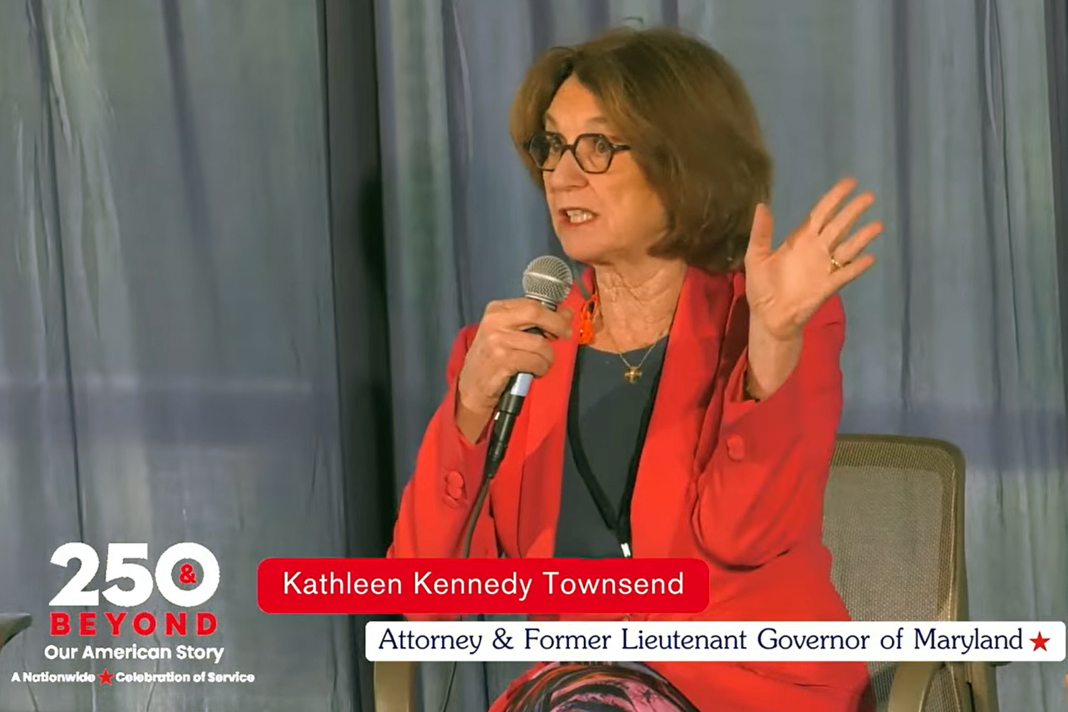 Kathleen Kennedy Townsend addresses the audience at the National Museum and Center for Service program.